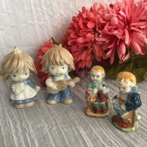 Vintage porcelain ceramic little boys & girls statues miniatures decor